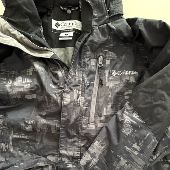 Columbia Nordic Gorpcore Winter Omni-Heat Ski Camouflage Camo Black Grey Jacket - Picture 2 of 6